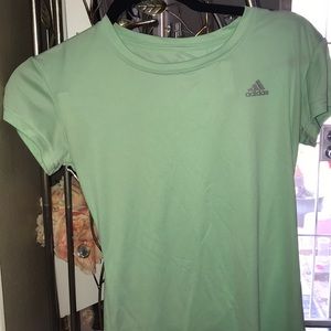 Adidas mint colored light weight tee shirt